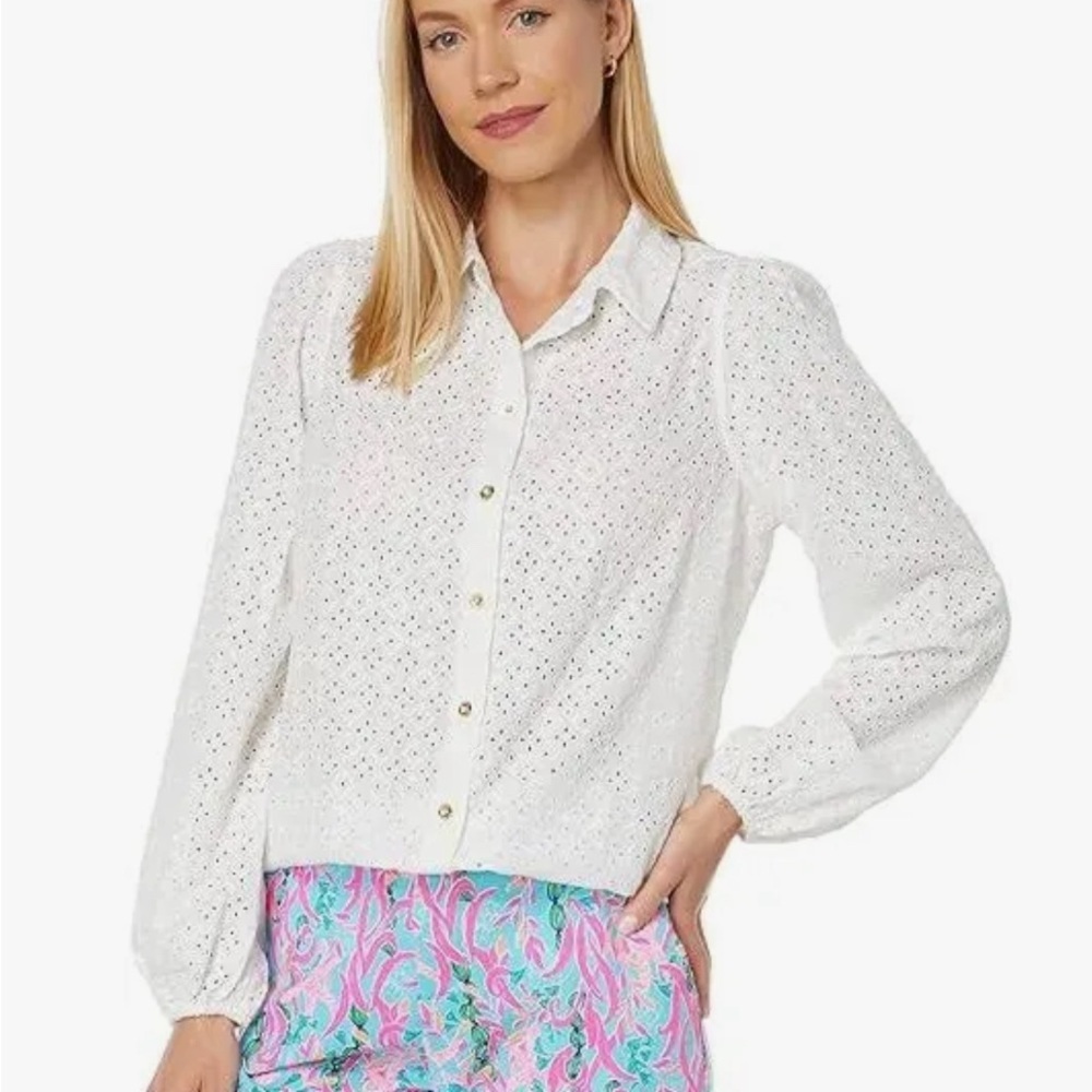 Lilly Pulitzer Eyelet Button Down
